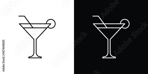 Cocktail icon logo. symbol vector set.