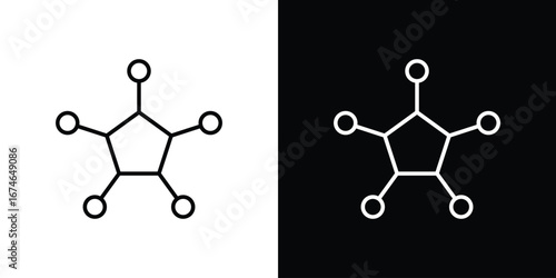 Chart connected icon logo. symbol vector set.