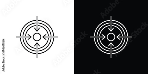 Bullseye pointer icon logo. symbol vector set.
