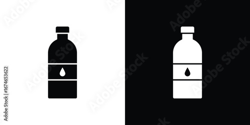 Water bottle icon. filled flat sign for mobile concept and web