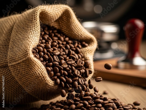 coffee beans in a bag