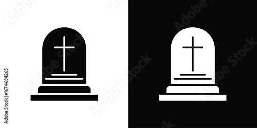 Tombstone icon. filled flat sign for mobile concept and web