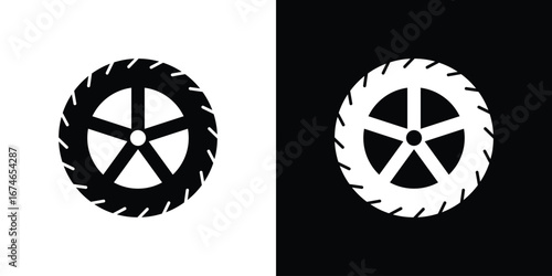 Tire icon. filled flat sign for mobile concept and web