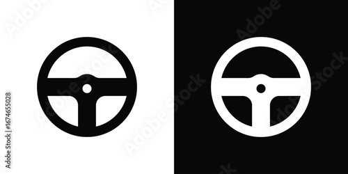 Steering wheel icon. filled flat sign for mobile concept and web