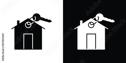 Selling or rent home icon. filled flat sign for mobile concept and web