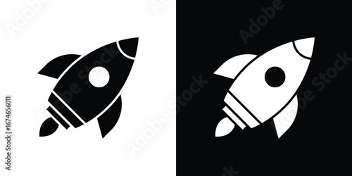 Rocket launch icon. filled flat sign for mobile concept and web