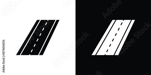 Road icon. filled flat sign for mobile concept and web