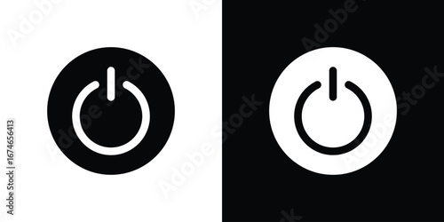Power icon. filled flat sign for mobile concept and web