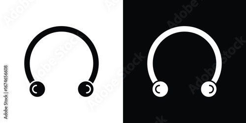 Piercing icon. filled flat sign for mobile concept and web