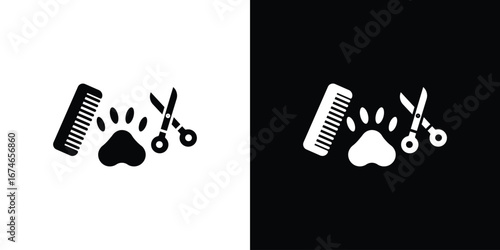 Pet grooming icon. filled flat sign for mobile concept and web