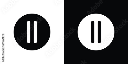 Pause icon. filled flat sign for mobile concept and web