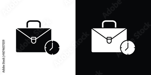 Office time icon. filled flat sign for mobile concept and web