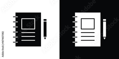 Notebook icon. filled flat sign for mobile concept and web