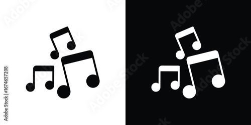 Music icon. filled flat sign for mobile concept and web