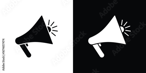 Megaphone icon. filled flat sign for mobile concept and web