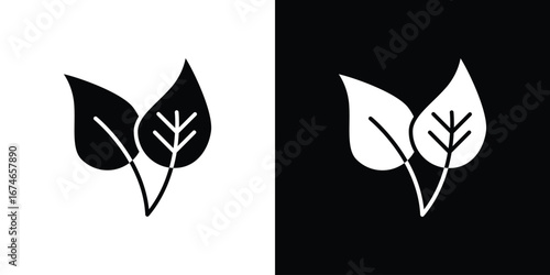 Leaf icon. filled flat sign for mobile concept and web