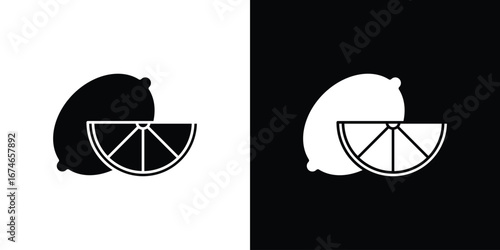 Lemon icon. filled flat sign for mobile concept and web