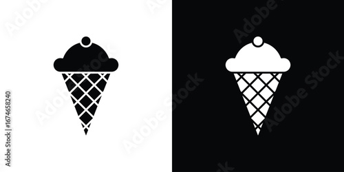 Ice cream icon. filled flat sign for mobile concept and web