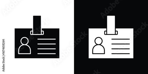 ID badge icon. filled flat sign for mobile concept and web