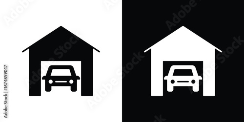 Garage car icon. filled flat sign for mobile concept and web