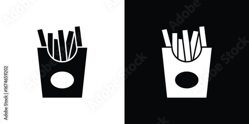 French-fries icon. filled flat sign for mobile concept and web