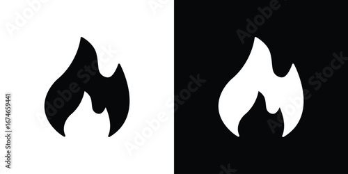 Flame icon. filled flat sign for mobile concept and web