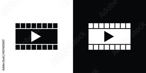Film icon. filled flat sign for mobile concept and web