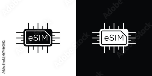 ESIM icon. filled flat sign for mobile concept and web