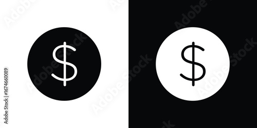 Dollar icon. filled flat sign for mobile concept and web