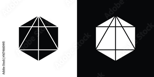 Dice d20 icon. filled flat sign for mobile concept and web