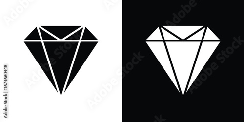 Diamond icon. filled flat sign for mobile concept and web
