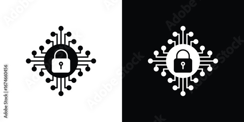 Cyber security icon. filled flat sign for mobile concept and web