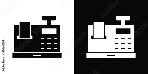 Cash register icon. filled flat sign for mobile concept and web