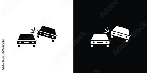 Car crash icon. filled flat sign for mobile concept and web