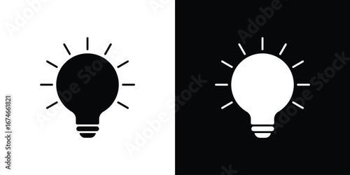 Bulb icon. filled flat sign for mobile concept and web