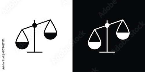 Balance scale icon. filled flat sign for mobile concept and web