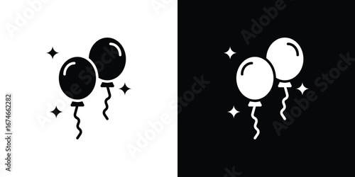 Balloons icon. filled flat sign for mobile concept and web