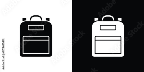 Backpack icon. filled flat sign for mobile concept and web