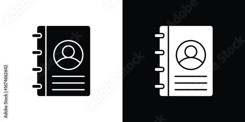 Address book icon. filled flat sign for mobile concept and web