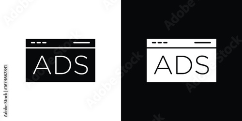 Ad icon. filled flat sign for mobile concept and web