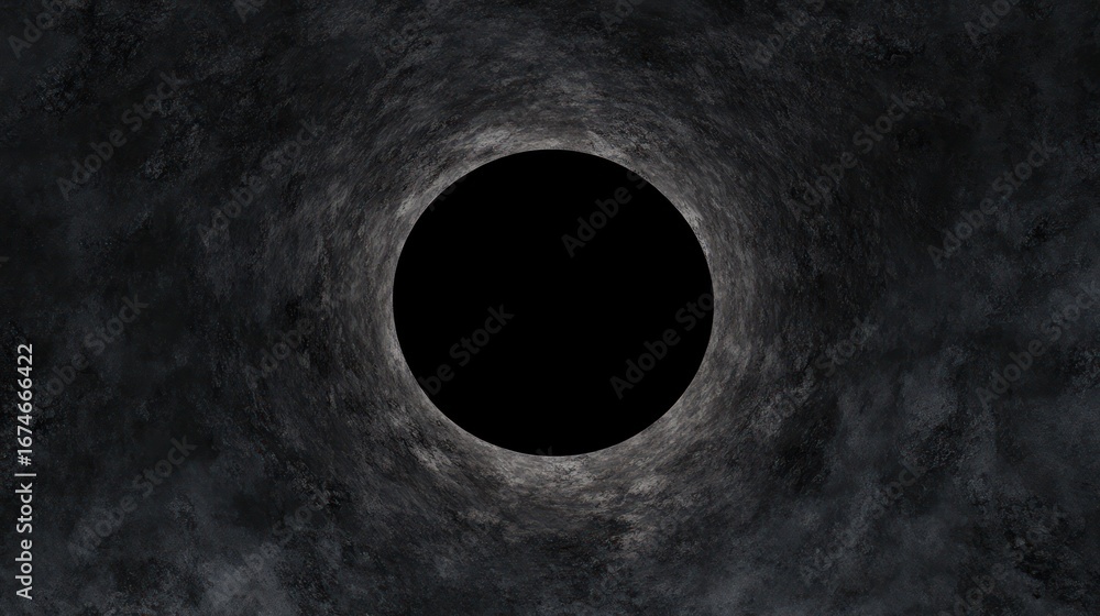 Fototapeta premium Dark textured tunnel with black center