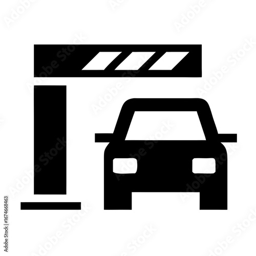 Vehicle checkpoint icon set in minimalist style on transparent background