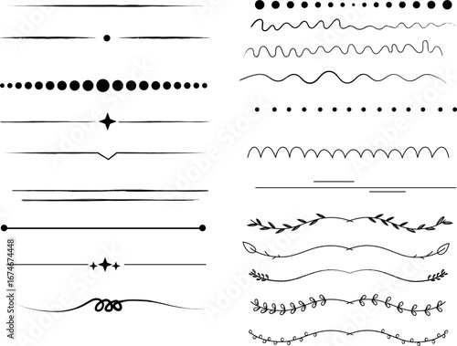 Decorative Divider Line Set Collection of decorative dividers, swirls, and ornate line