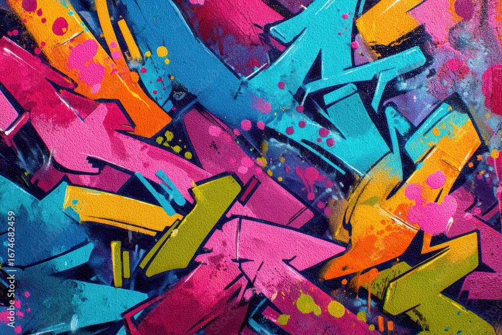 Fototapeta premium Vibrant Graffiti Energy: Dynamic Lines and Urban Flair Abstract Background