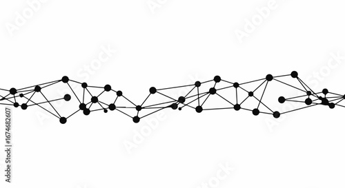 Modern network connection visual, elegant black lines and nodes conveying abstract data flow, perfect for tech, science, or futuristic designs, scalable graphics