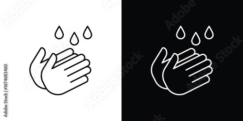 Wash your hands icon. Isolated Line Icon.