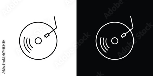 Vinyl icon. Isolated Line Icon.