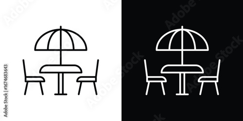 Terrace icon. Isolated Line Icon.