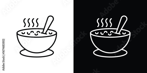 Soup icon. Isolated Line Icon.