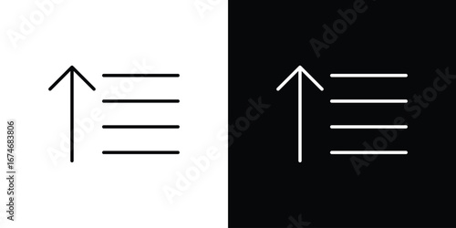 Sort amount up icon. Isolated Line Icon.